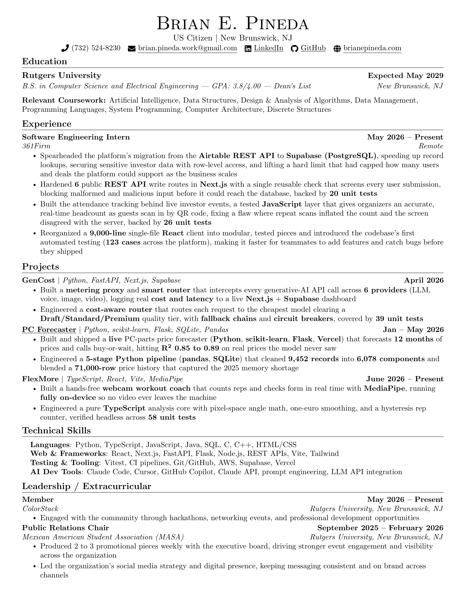 Brian Pineda résumé
